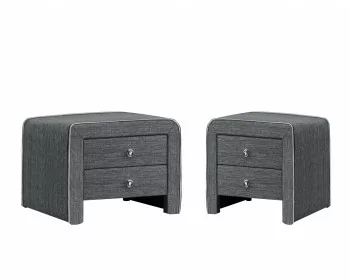 Chevets 2 tiroirs lin gris design